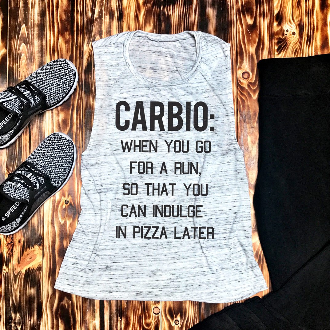 CARBIO Muscle Tank Top in White Marble and Black Marble, showcasing its soft fabric and stylish design.